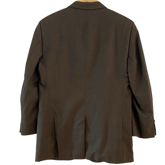 Jos A Bank Blazer Men's 41R Brown Plaid Wool Sports Coat Dinner Jacket - Picture 8 of 10
